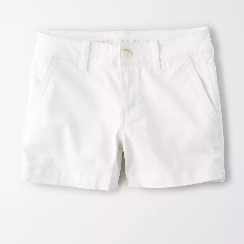 American Eagle Khaki Midi Shorts, 4
